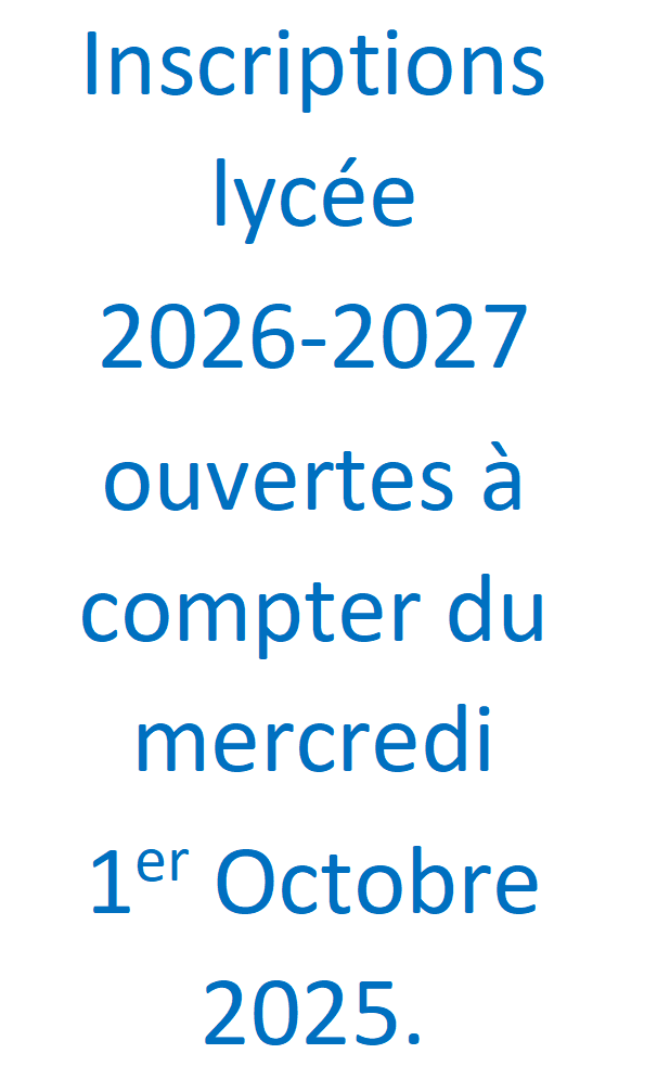 INSCRIPTIONS LYCEE 