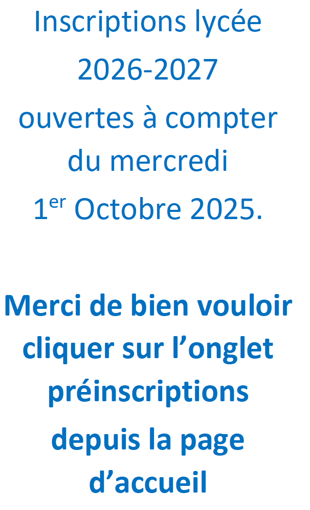 INSCRIPTIONS LYCEE 